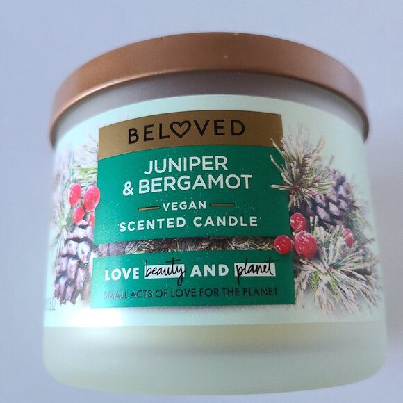 BELOVED JUNIPER & BERGAMOT VEGAN CANDLE | 11.5 oz SOY BLEND| PETA APPROVED - Picture 2 of 8